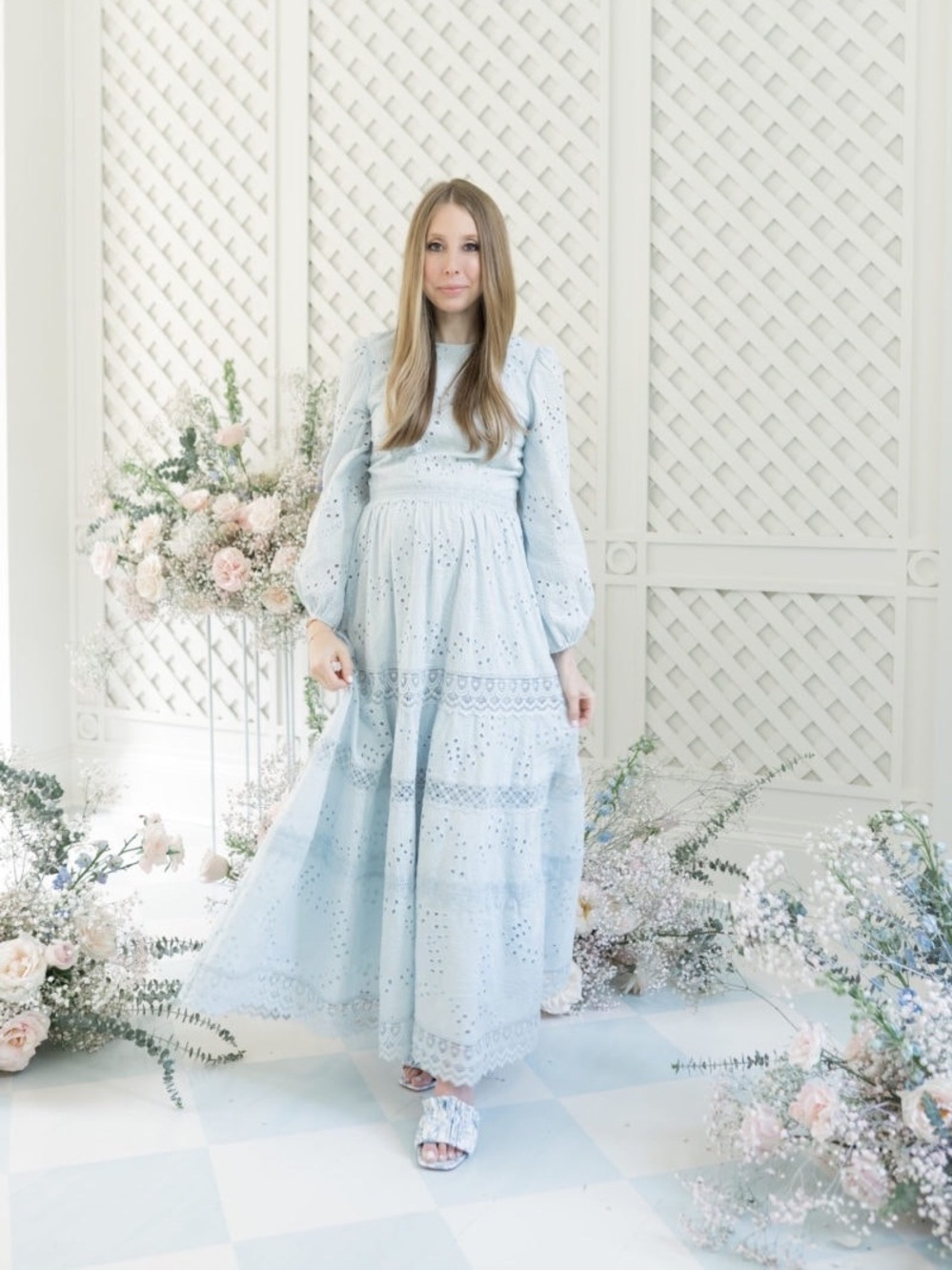 Antonio Melani x Born On Fifth The Primrose Eyelet Embroidered Maxi Dress Sz 4 - Picture 2 of 13